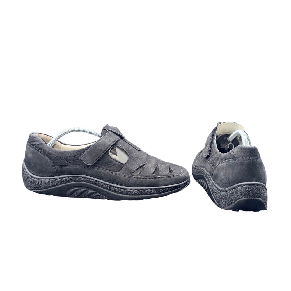 Waldläufer Womens 9 Black Nubuck Leather Mary Jane Comfort Shoes Germany 6.5 UK